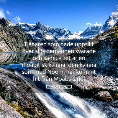 Picture 05 - Rut 2:6 SV1917 - Tjänaren som hade uppsikt över skördemännen - Bible Verse Picture