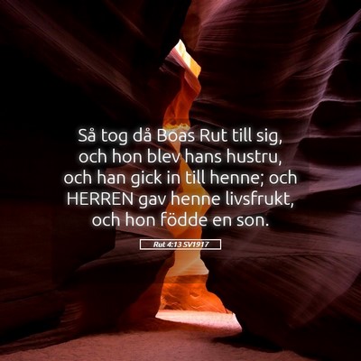 Picture 05 - Rut 4:13 SV1917 - Så tog då Boas Rut till sig, och hon blev hans - Bible Verse Picture