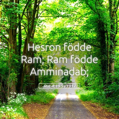 Picture 05 - Rut 4:19 SV1917 - Hesron födde Ram; Ram födde - Bible Verse Picture