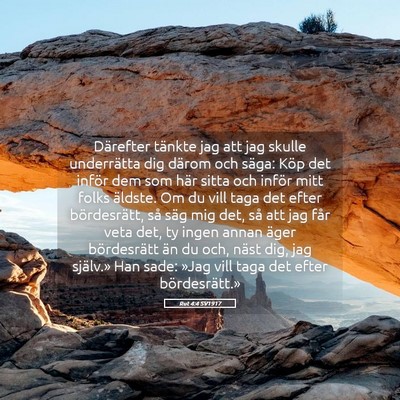 Picture 05 - Rut 4:4 SV1917 - Därefter tänkte jag att jag skulle underrätta - Bible Verse Picture