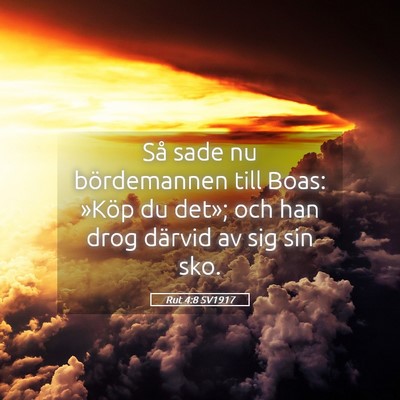 Picture 05 - Rut 4:8 SV1917 - Så sade nu bördemannen till Boas: »Köp du - Bible Verse Picture