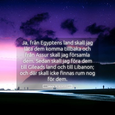 Picture 05 - Sakaria 10:10 SV1917 - Ja, från Egyptens land skall jag låta dem komma - Bible Verse Picture
