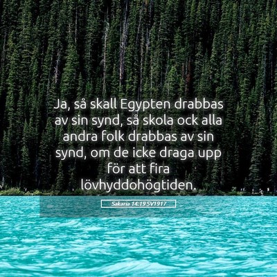 Picture 05 - Sakaria 14:19 SV1917 - Ja, så skall Egypten drabbas av sin synd, så - Bible Verse Picture