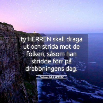 Picture 05 - Sakaria 14:3 SV1917 - ty HERREN skall draga ut och strida mot de - Bible Verse Picture