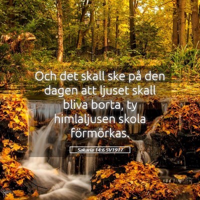 Picture 05 - Sakaria 14:6 SV1917 - Och det skall ske på den dagen att ljuset skall - Bible Verse Picture