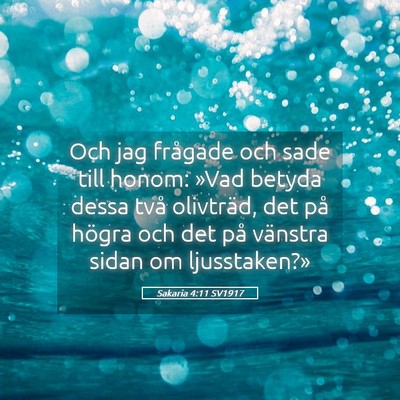 Picture 05 - Sakaria 4:11 SV1917 - Och jag frågade och sade till honom: »Vad - Bible Verse Picture