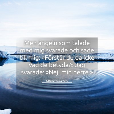 Picture 05 - Sakaria 4:5 SV1917 - Men ängeln som talade med mig svarade och sade - Bible Verse Picture