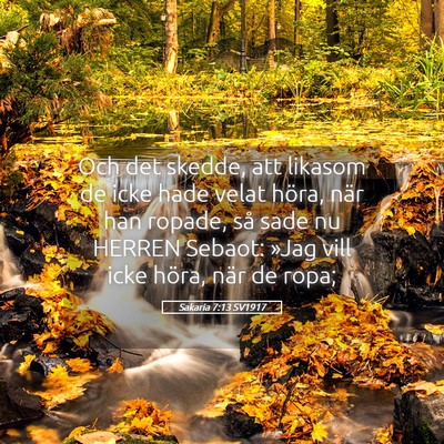 Picture 05 - Sakaria 7:13 SV1917 - Och det skedde, att likasom de icke hade velat - Bible Verse Picture