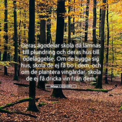 Picture 05 - Sefanja 1:13 SV1917 - Deras ägodelar skola då lämnas till plundring - Bible Verse Picture