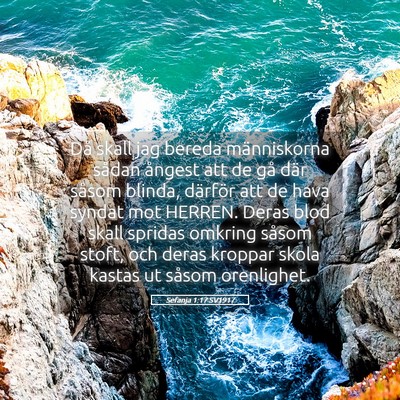 Picture 05 - Sefanja 1:17 SV1917 - Då skall jag bereda människorna sådan ångest - Bible Verse Picture