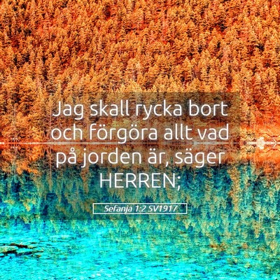 Picture 05 - Sefanja 1:2 SV1917 - Jag skall rycka bort och förgöra allt vad på - Bible Verse Picture
