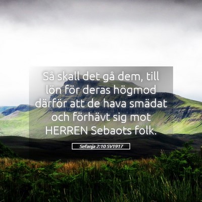 Picture 05 - Sefanja 2:10 SV1917 - Så skall det gå dem, till lön för deras - Bible Verse Picture