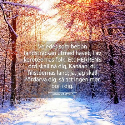 Picture 05 - Sefanja 2:5 SV1917 - Ve eder som bebon landsträckan utmed havet, I av - Bible Verse Picture