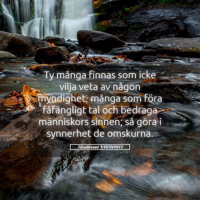 Picture 05 - Titusbrevet 1:10 SV1917 - Ty många finnas som icke vilja veta av någon - Bible Verse Picture