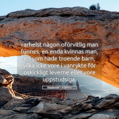 Picture 05 - Titusbrevet 1:6 SV1917 - varhelst någon oförvitlig man funnes, en enda - Bible Verse Picture