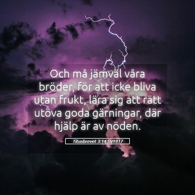 Picture 05 - Titusbrevet 3:14 SV1917 - Och må jämväl våra bröder, för att icke - Bible Verse Picture