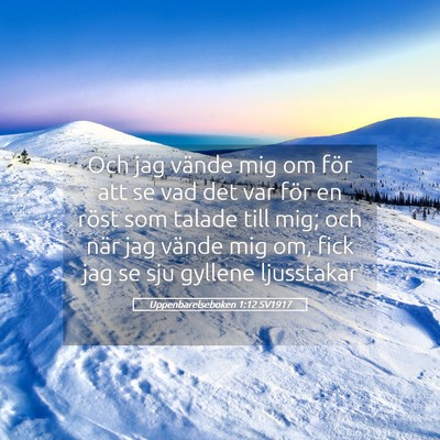 Picture 05 - Uppenbarelseboken 1:12 SV1917 - Och jag vände mig om för att se vad det var - Bible Verse Picture