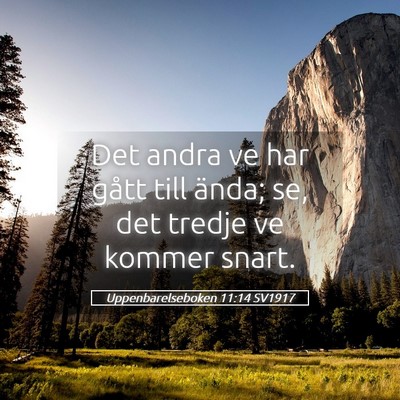 Picture 05 - Uppenbarelseboken 11:14 SV1917 - Det andra ve har gått till ända; se, det tredje - Bible Verse Picture