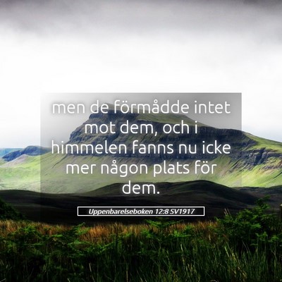 Picture 05 - Uppenbarelseboken 12:8 SV1917 - men de förmådde intet mot dem, och i himmelen - Bible Verse Picture