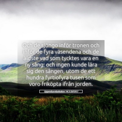 Picture 05 - Uppenbarelseboken 14:3 SV1917 - Och de sjöngo inför tronen och inför de fyra - Bible Verse Picture