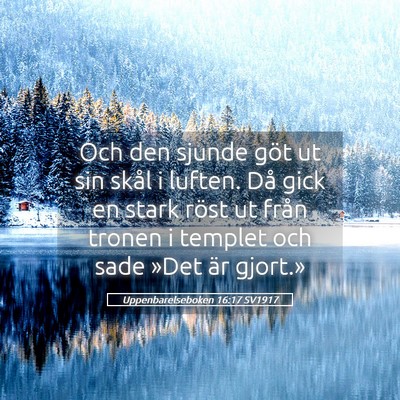 Picture 05 - Uppenbarelseboken 16:17 SV1917 - Och den sjunde göt ut sin skål i luften. Då - Bible Verse Picture