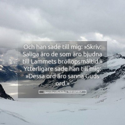 Picture 05 - Uppenbarelseboken 19:9 SV1917 - Och han sade till mig: »Skriv: Saliga äro de - Bible Verse Picture