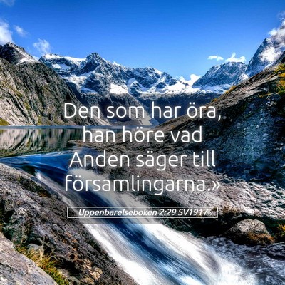Picture 05 - Uppenbarelseboken 2:29 SV1917 - Den som har öra, han höre vad Anden säger till - Bible Verse Picture
