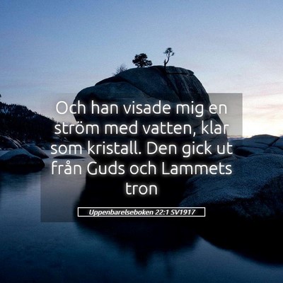 Picture 05 - Uppenbarelseboken 22:1 SV1917 - Och han visade mig en ström med vatten, klar som - Bible Verse Picture