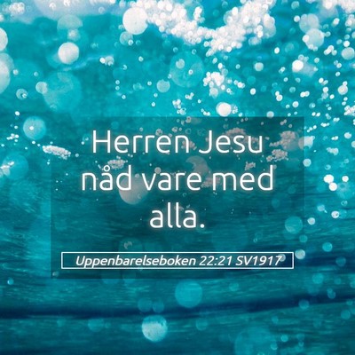 Picture 05 - Uppenbarelseboken 22:21 SV1917 - Herren Jesu nåd vare med - Bible Verse Picture