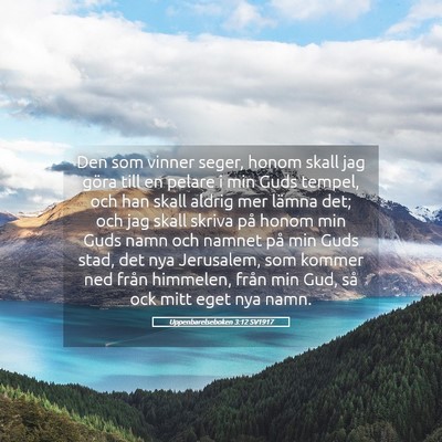 Picture 05 - Uppenbarelseboken 3:12 SV1917 - Den som vinner seger, honom skall jag göra till - Bible Verse Picture