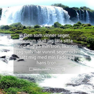 Picture 05 - Uppenbarelseboken 3:21 SV1917 - Den som vinner seger, honom skall jag låta sitta - Bible Verse Picture