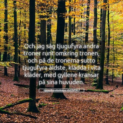 Picture 05 - Uppenbarelseboken 4:4 SV1917 - Och jag såg tjugufyra andra troner runt omkring - Bible Verse Picture