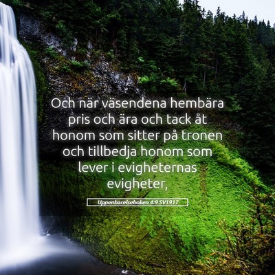 Picture 05 - Uppenbarelseboken 4:9 SV1917 - Och när väsendena hembära pris och ära och - Bible Verse Picture