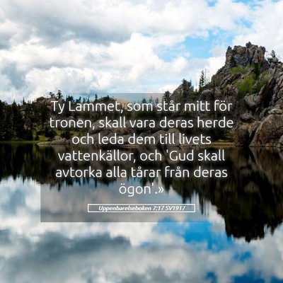 Picture 05 - Uppenbarelseboken 7:17 SV1917 - Ty Lammet, som står mitt för tronen, skall vara - Bible Verse Picture