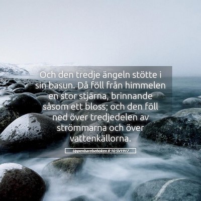 Picture 05 - Uppenbarelseboken 8:10 SV1917 - Och den tredje ängeln stötte i sin basun. Då - Bible Verse Picture