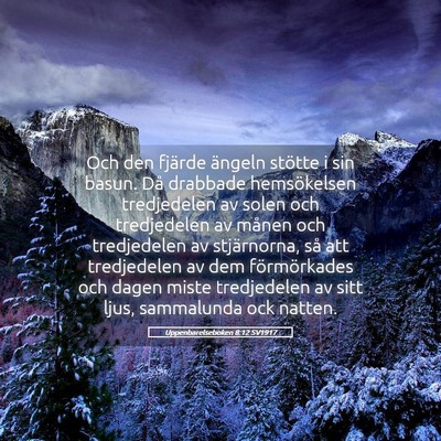 Picture 05 - Uppenbarelseboken 8:12 SV1917 - Och den fjärde ängeln stötte i sin basun. Då - Bible Verse Picture