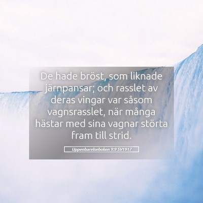 Picture 05 - Uppenbarelseboken 9:9 SV1917 - De hade bröst, som liknade järnpansar; och - Bible Verse Picture