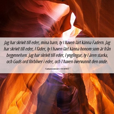 Picture 06 - 1 Johannesbrevet 2:14 SV1917 - Jag har skrivit till eder, mina barn, ty I haven - Bible Verse Picture