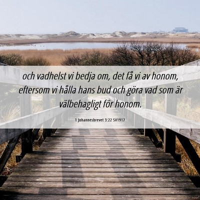 Picture 06 - 1 Johannesbrevet 3:22 SV1917 - och vadhelst vi bedja om, det få vi av honom, - Bible Verse Picture