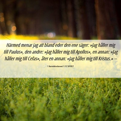 Picture 06 - 1 Korinthierbrevet 1:12 SV1917 - Härmed menar jag att bland eder den ene säger: - Bible Verse Picture