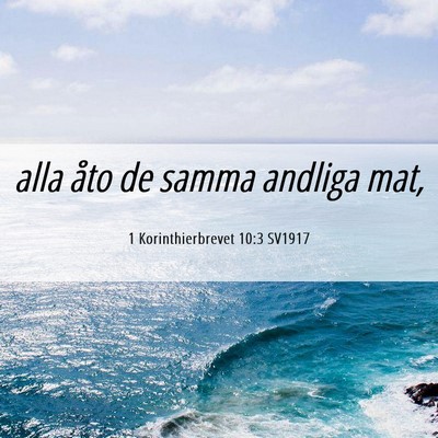 Picture 06 - 1 Korinthierbrevet 10:3 SV1917 - alla åto de samma andliga - Bible Verse Picture