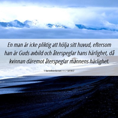 Picture 06 - 1 Korinthierbrevet 11:7 SV1917 - En man är icke pliktig att hölja sitt huvud, - Bible Verse Picture