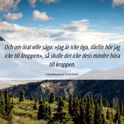Picture 06 - 1 Korinthierbrevet 12:16 SV1917 - Och om örat ville säga: »Jag är icke öga, - Bible Verse Picture