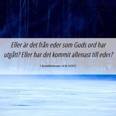 Picture 06 - 1 Korinthierbrevet 14:36 SV1917 - Eller är det från eder som Guds ord har - Bible Verse Picture