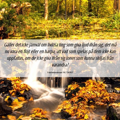 Picture 06 - 1 Korinthierbrevet 14:7 SV1917 - Gäller det icke jämväl om livlösa ting som - Bible Verse Picture