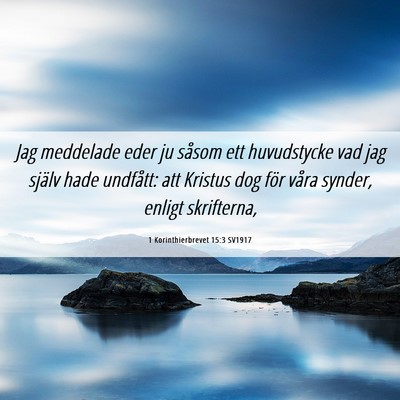 Picture 06 - 1 Korinthierbrevet 15:3 SV1917 - Jag meddelade eder ju såsom ett huvudstycke vad - Bible Verse Picture