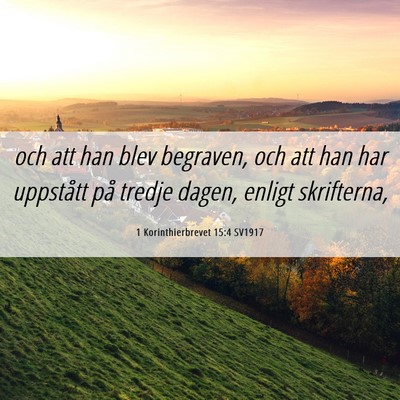 Picture 06 - 1 Korinthierbrevet 15:4 SV1917 - och att han blev begraven, och att han har - Bible Verse Picture