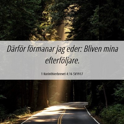 Picture 06 - 1 Korinthierbrevet 4:16 SV1917 - Därför förmanar jag eder: Bliven mina - Bible Verse Picture