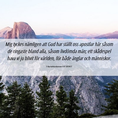 Picture 06 - 1 Korinthierbrevet 4:9 SV1917 - Mig tyckes nämligen att Gud har ställt oss - Bible Verse Picture