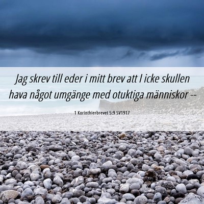 Picture 06 - 1 Korinthierbrevet 5:9 SV1917 - Jag skrev till eder i mitt brev att I icke - Bible Verse Picture